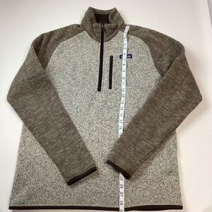 Patagonia Men's Zip-Up Sweater Size Large Brown and Gray